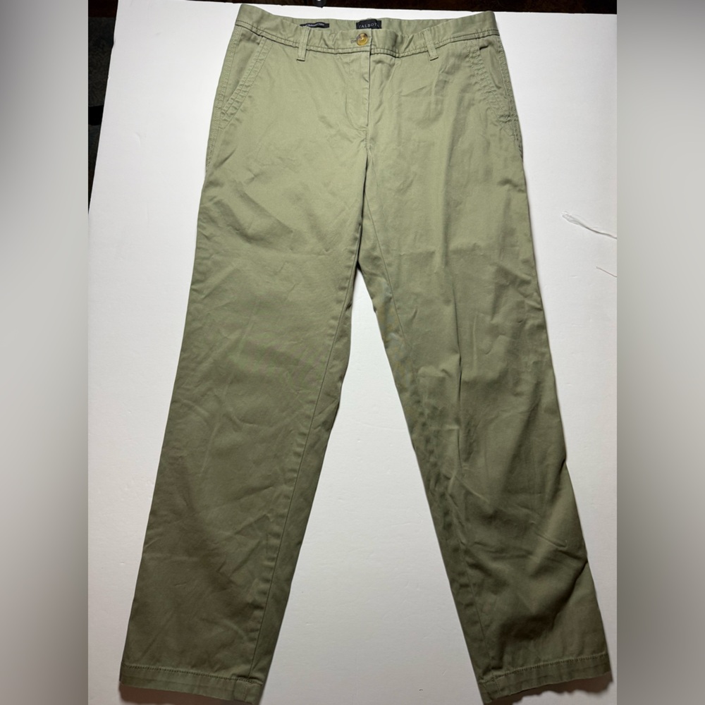 Talbots classic chino pants woman’s 6 olive green straight leg.